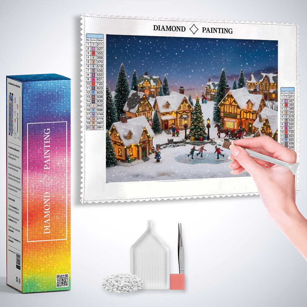 Diamond Painting - Winterzauber im Dorf