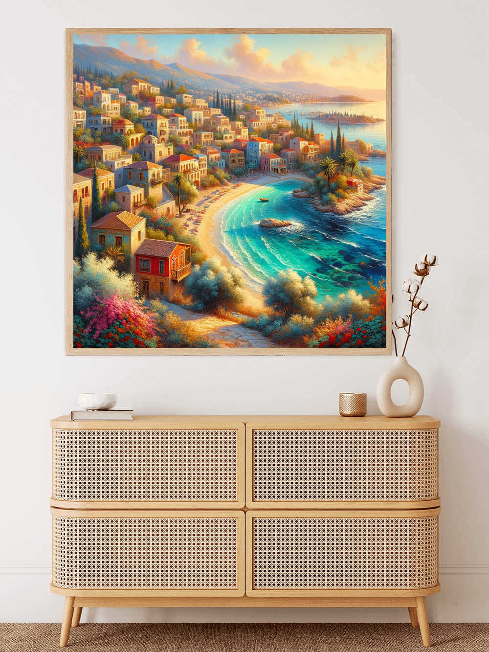 Diamond Painting - Mediterranes Paradies, Stadt in der Bucht