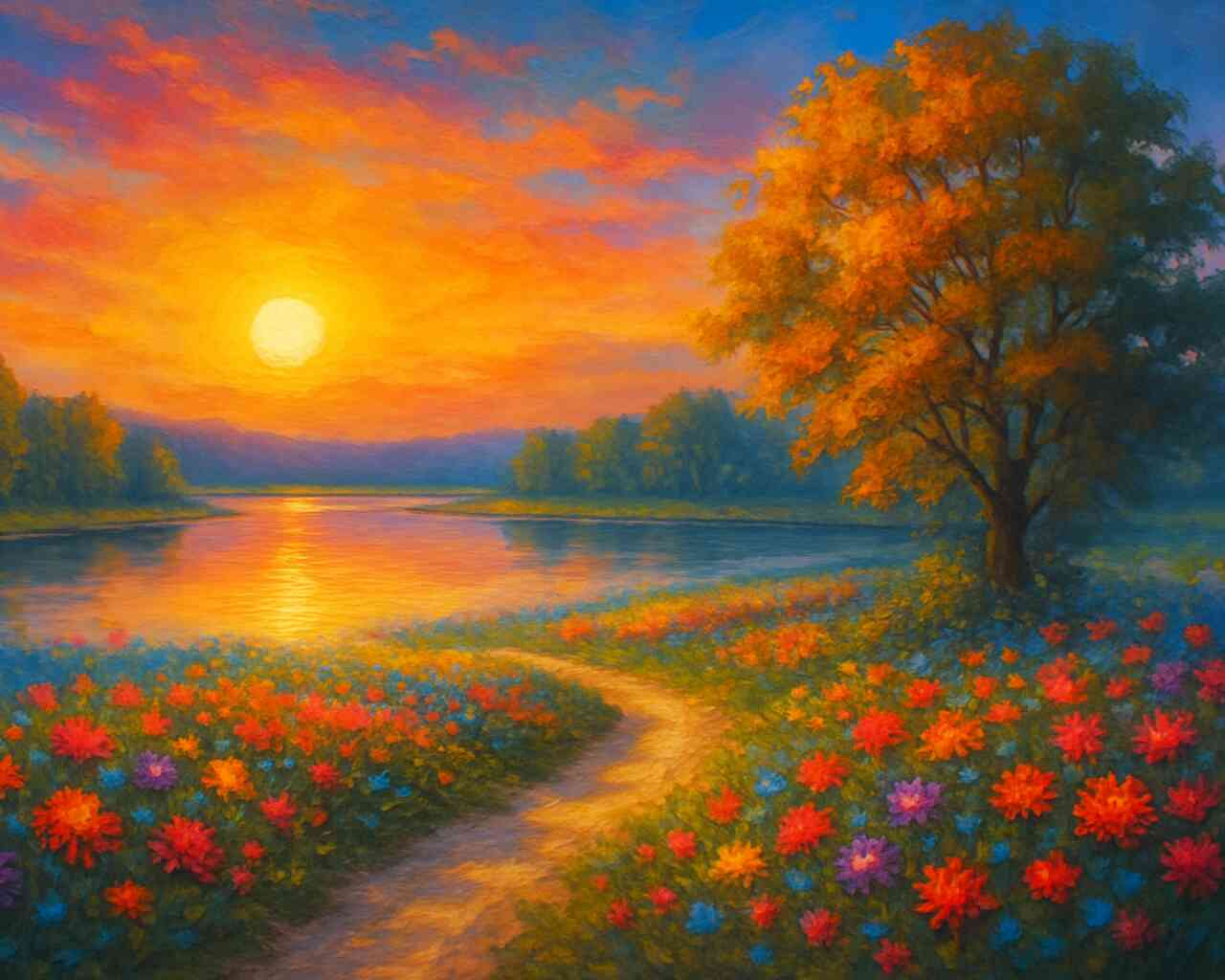 Diamond Painting - Pfad ins Goldene Licht