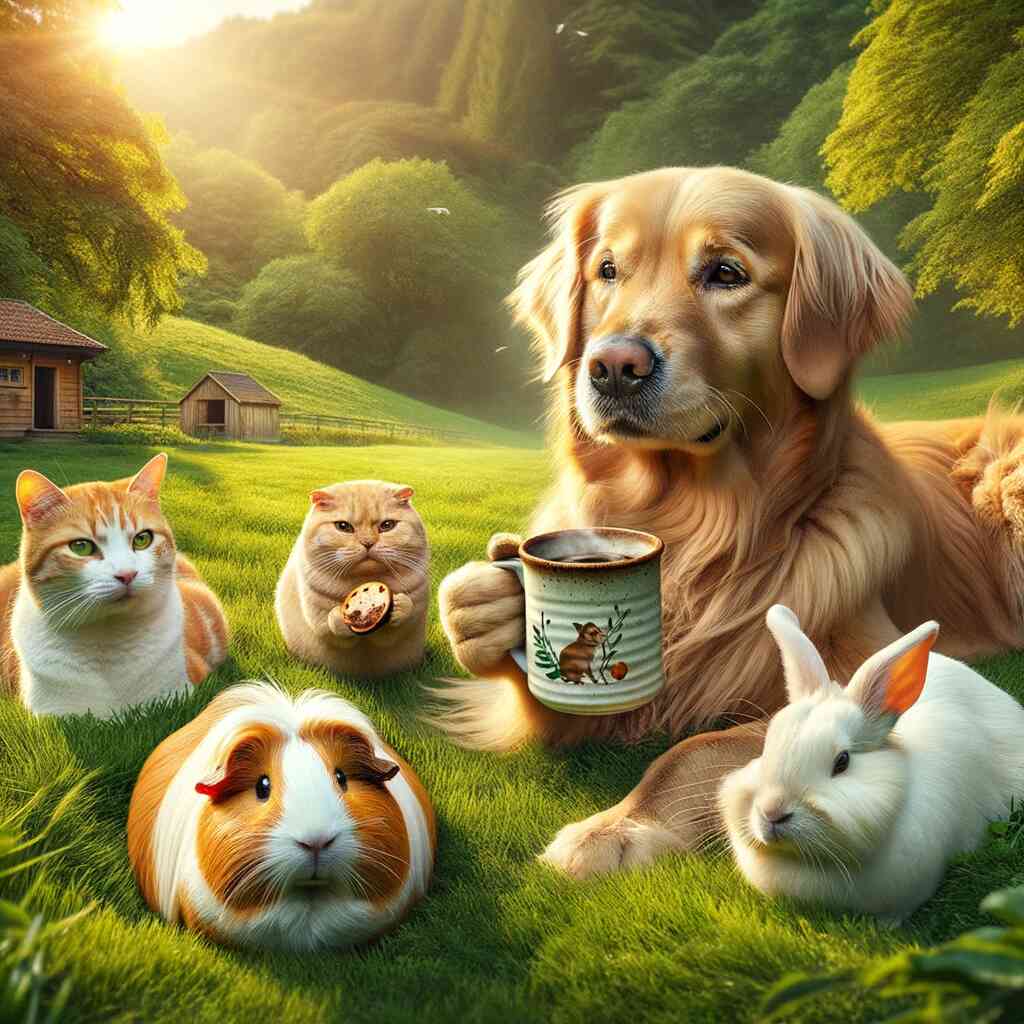 Diamond Painting - Tierische Kaffeepause im Grünen