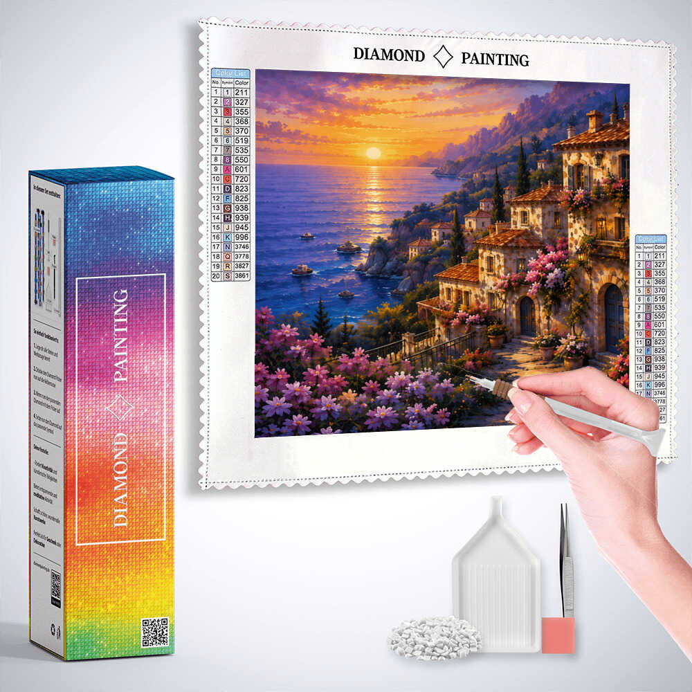 Diamond Painting - Sonnenzauber an der Mittelmeerküste