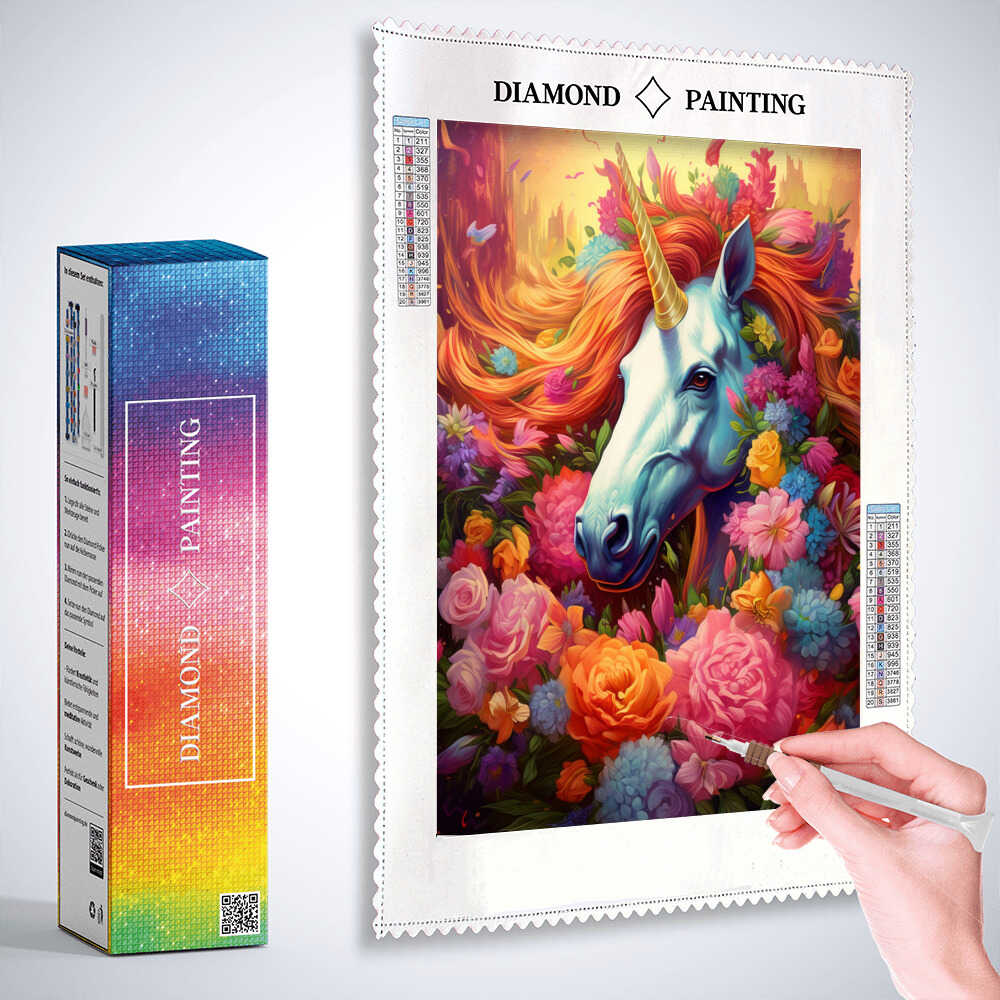 Diamond Painting - Zauberwald, Goldene Einhorn