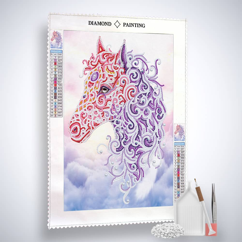 Diamond Painting Nachtleuchtend - Pferdekopf Abstakt