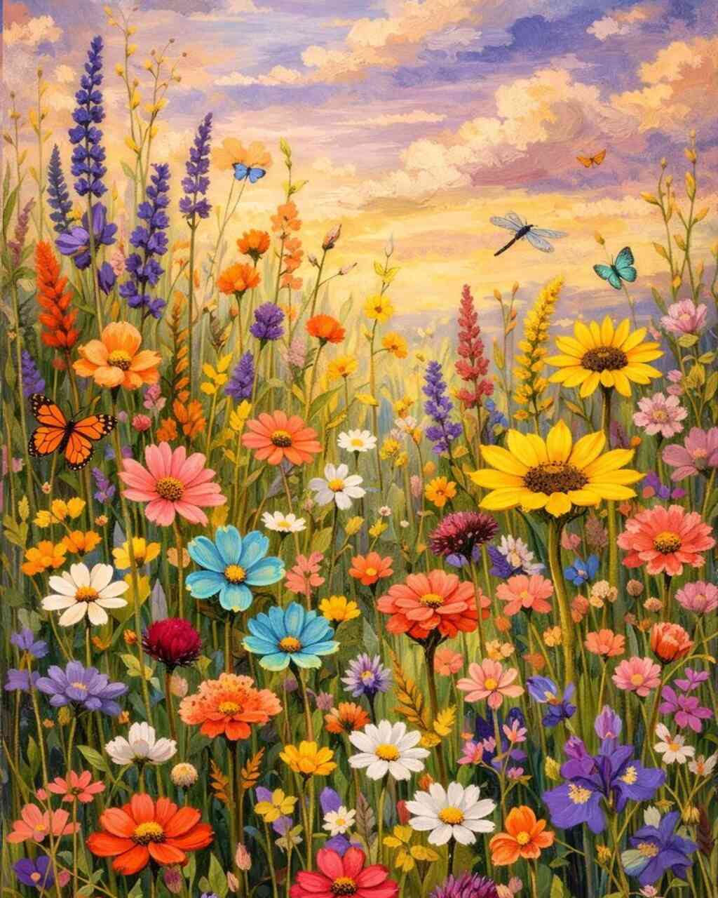 Diamond Painting - Sommertraum im Blütenmeer