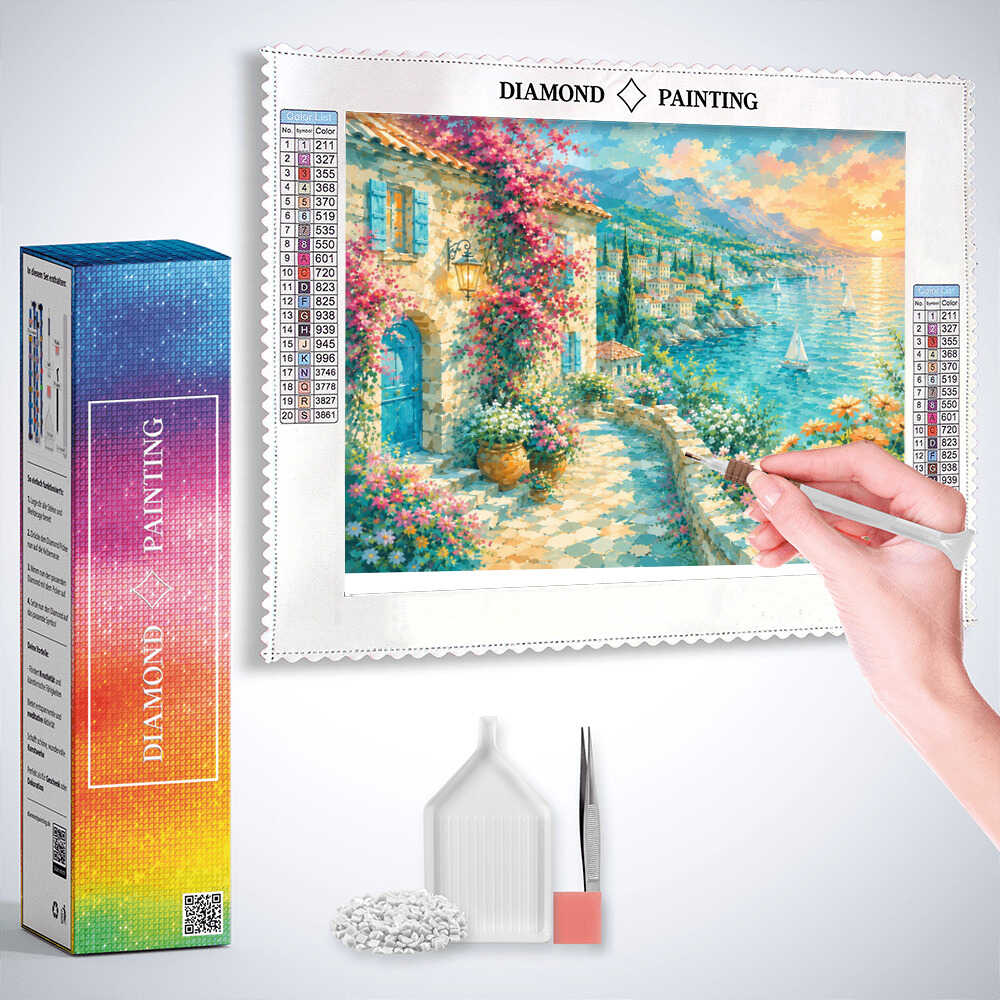 Diamond Painting - Sonnenzauber an der Mittelmeerküste