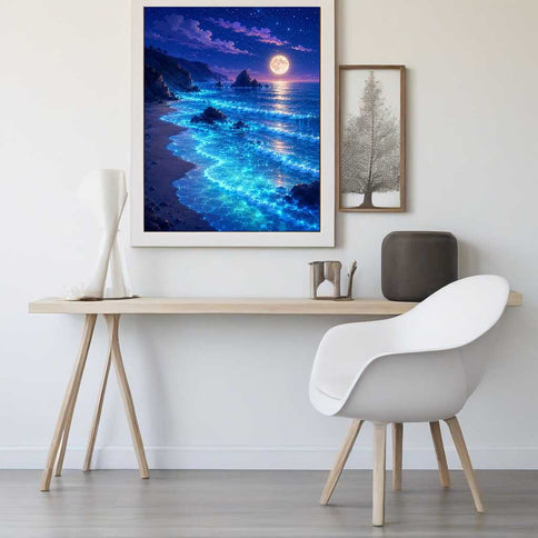 Diamond Painting - Magische Mondnacht am Ozean