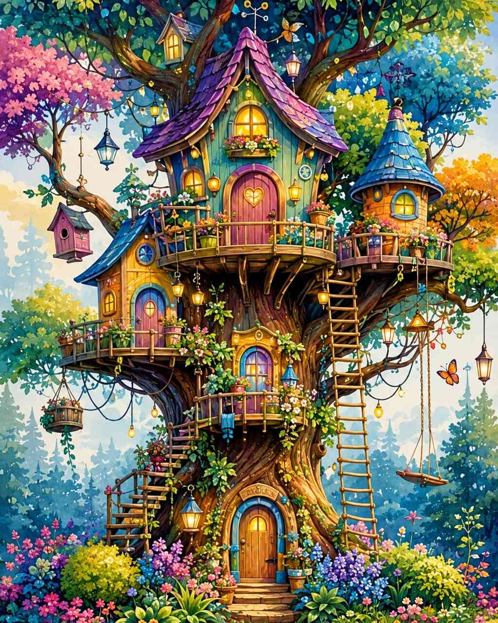 Diamond Painting - Zauberhaus im Märchenbaum