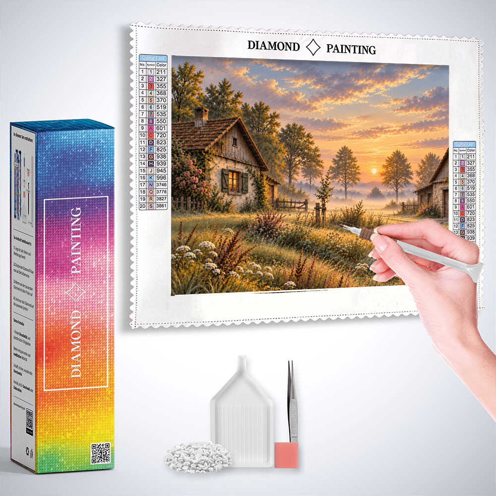 Diamond Painting - Morgenstille im Landhausgarten