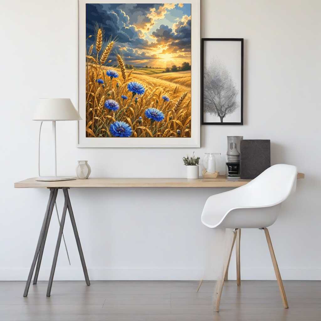 Diamond Painting - Kornblumenpoesie im Licht des Abends
