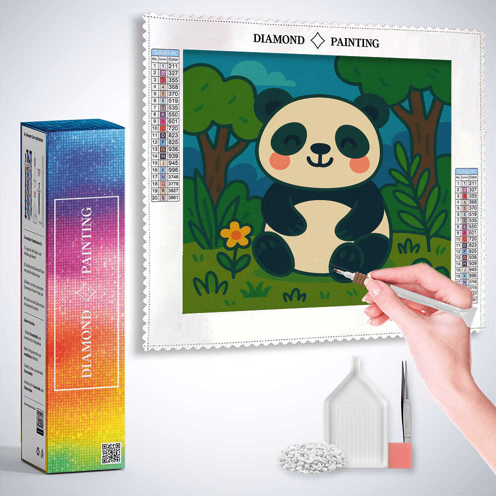 Diamond Painting - Kuschelzeit im Bambuswald