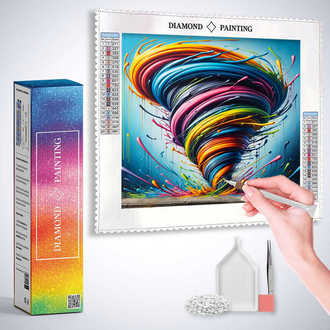 Diamond Painting - Farbenwirbel der Leidenschaft Banksystil