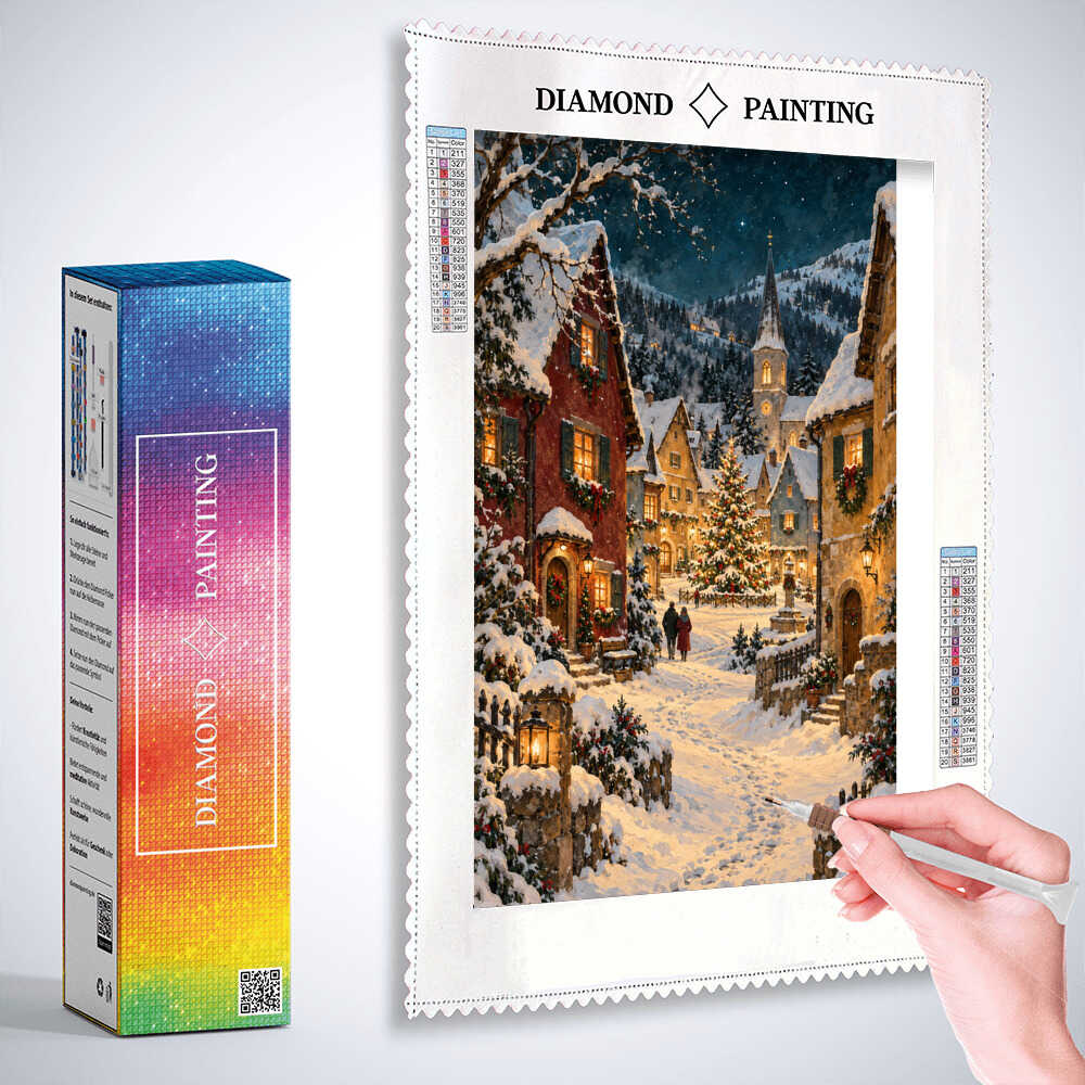 Diamond Painting - Winterlicher Zauber im Dorf