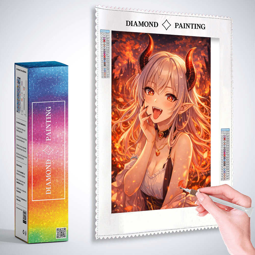 Diamond Painting - Flammenherz, Anime