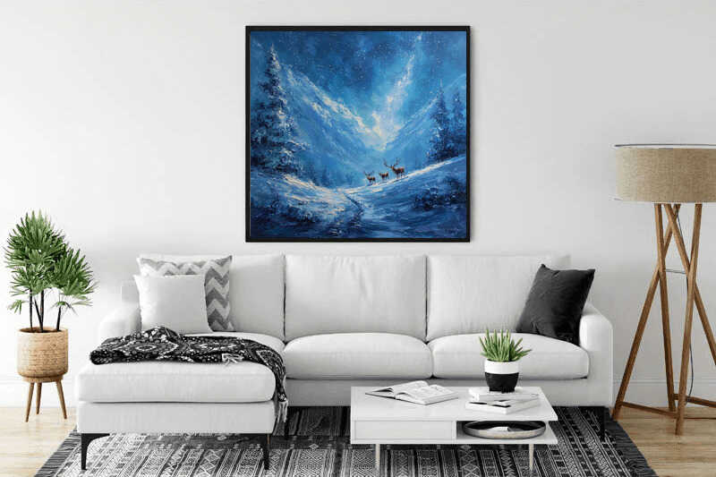 Diamond Painting - Winterzauber der Stille, in blau