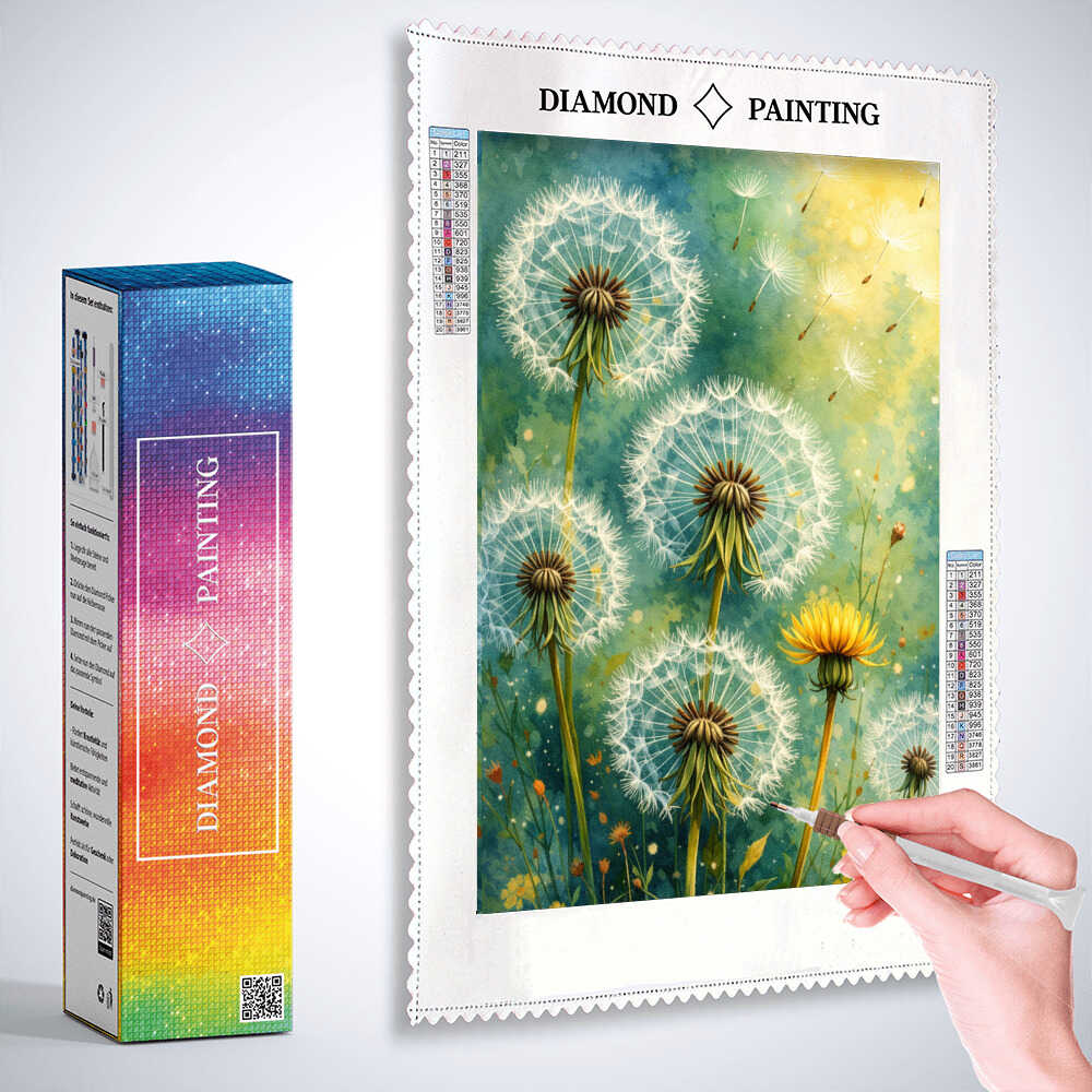 Diamond Painting - Pusteblumen in grün