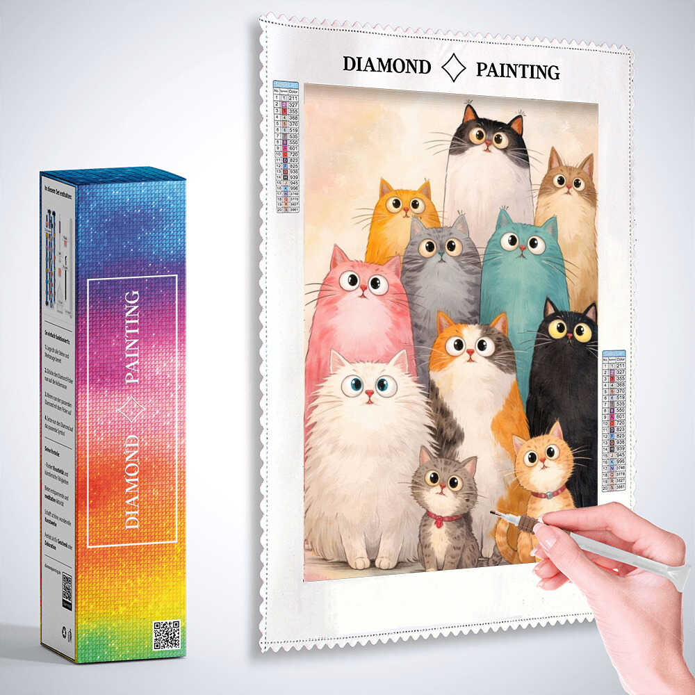 Diamond Painting - Zauberhafte Katzenbande