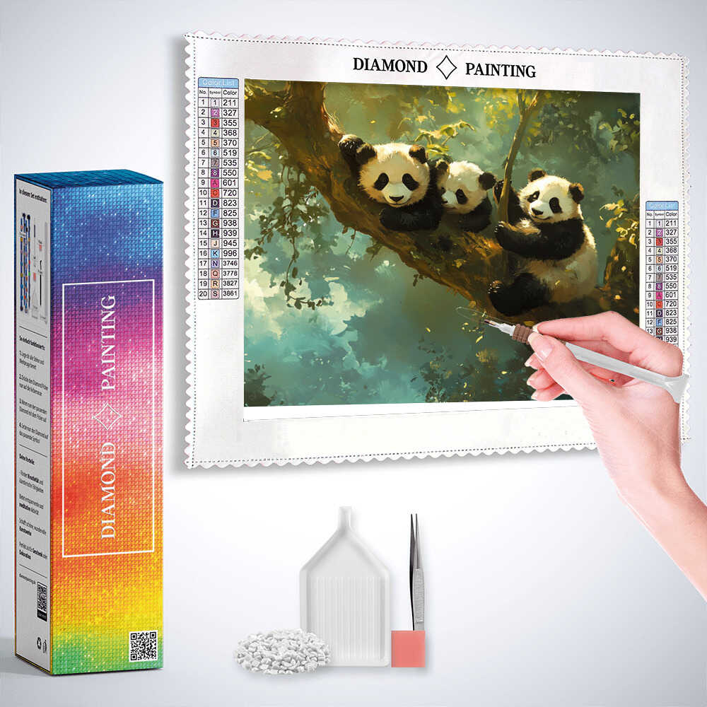 Diamond Painting - Harmonische Pandas