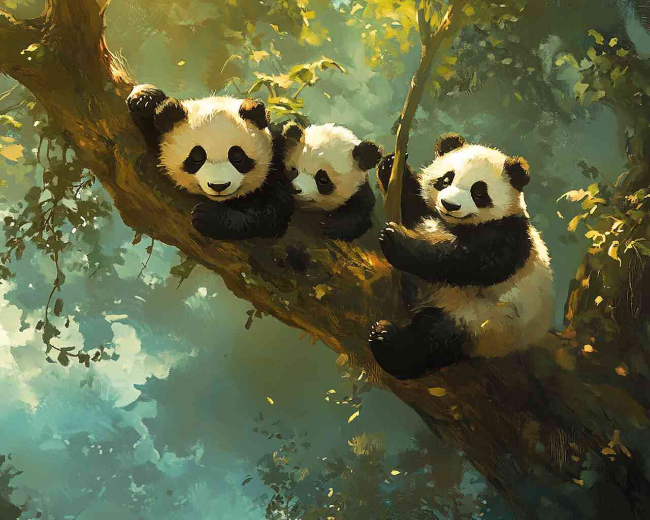 Diamond Painting - Harmonische Pandas