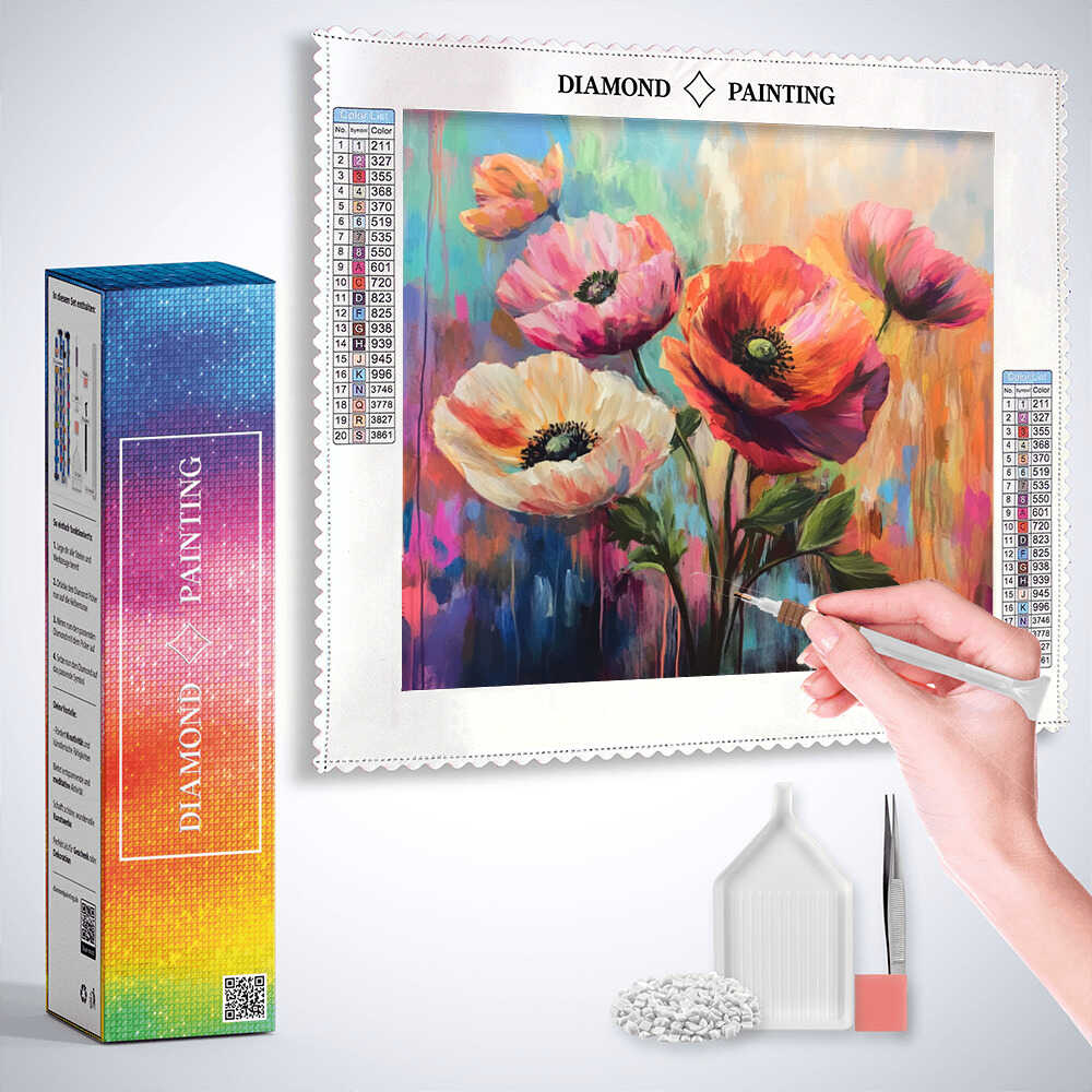 Diamond Painting - Blütenpoesie im Farbenrausch