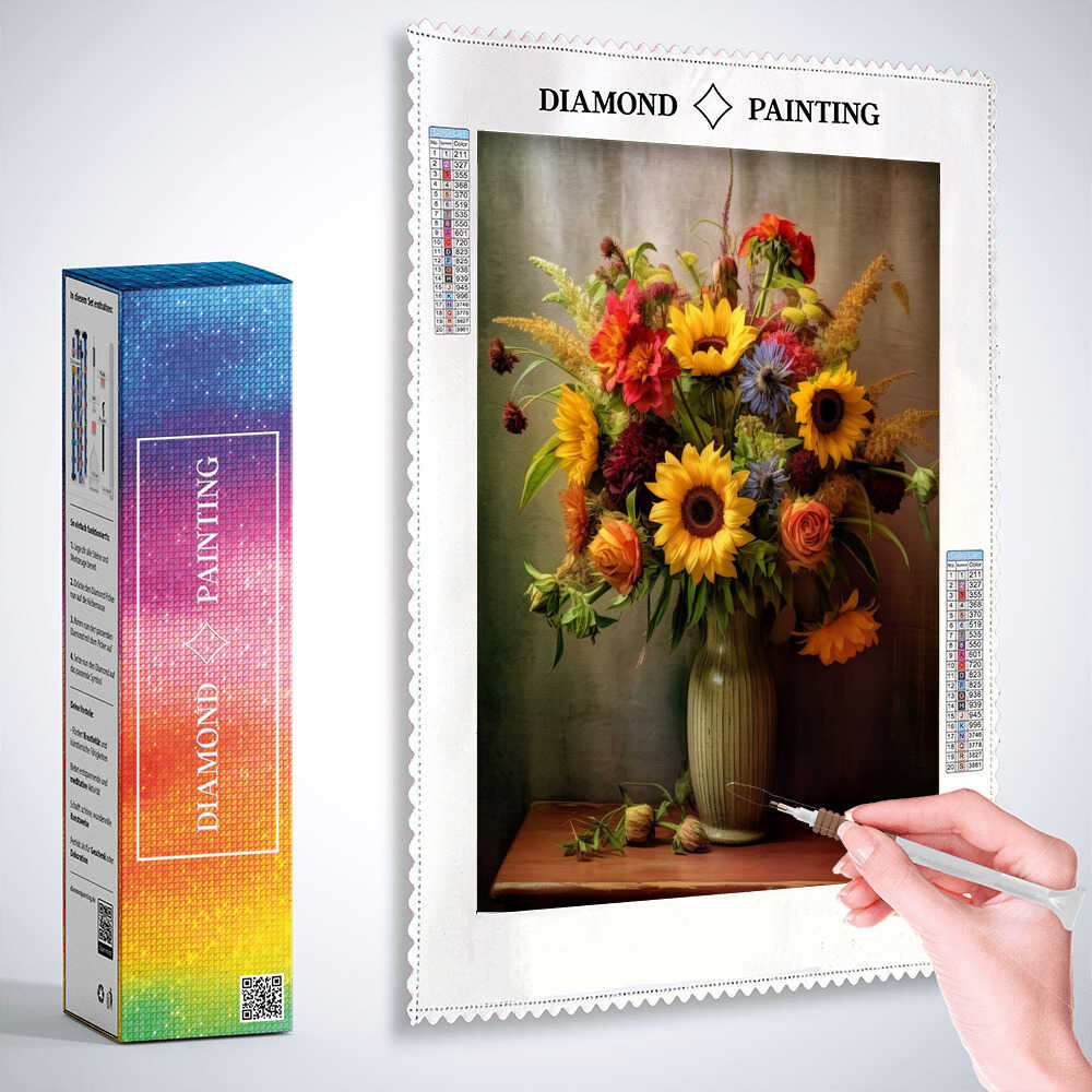 Diamond Painting - Farbexplosion im Stillleben