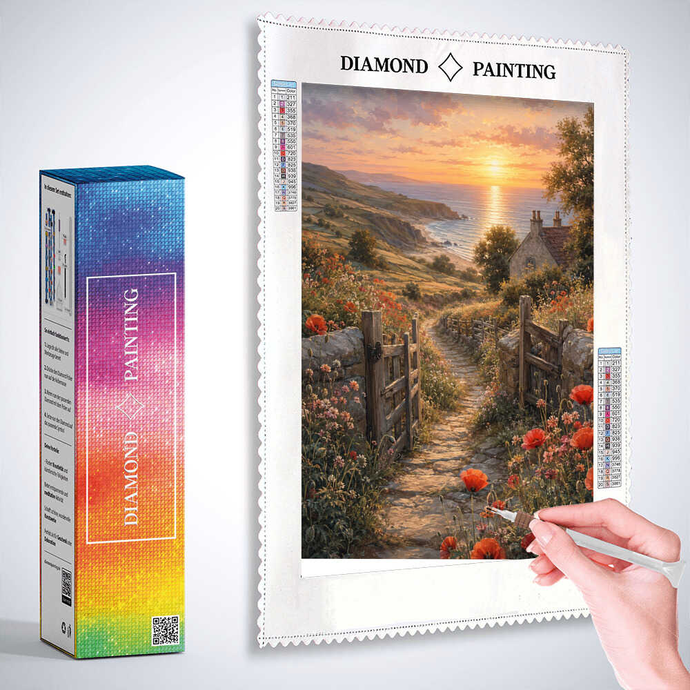 Diamond Painting - Pfad zum goldenen Horizont