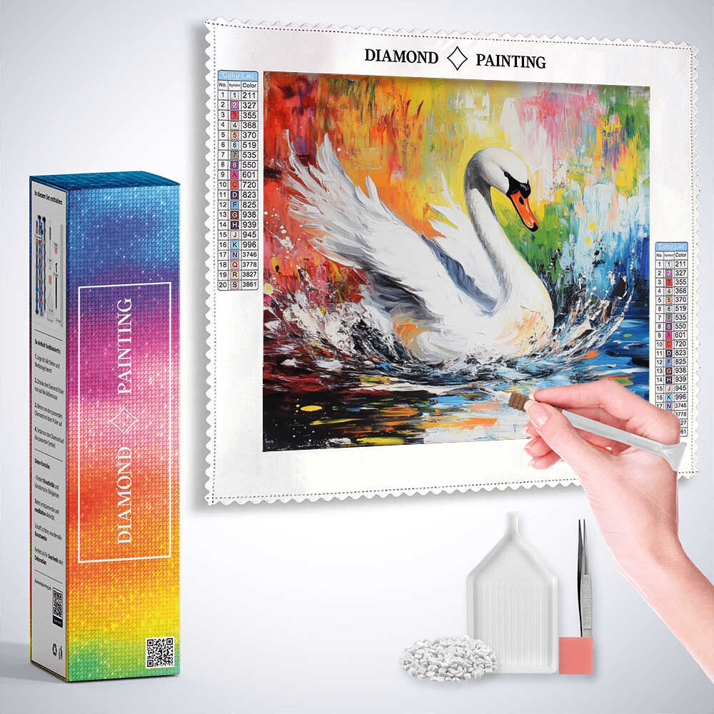 Diamond Painting - Eleganz in Bewegung, Schwan