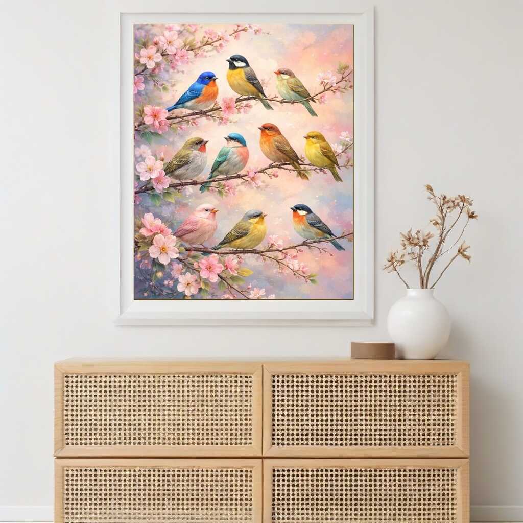 Diamond Painting - Melodie des Frühlings, Vogelgezwitscher