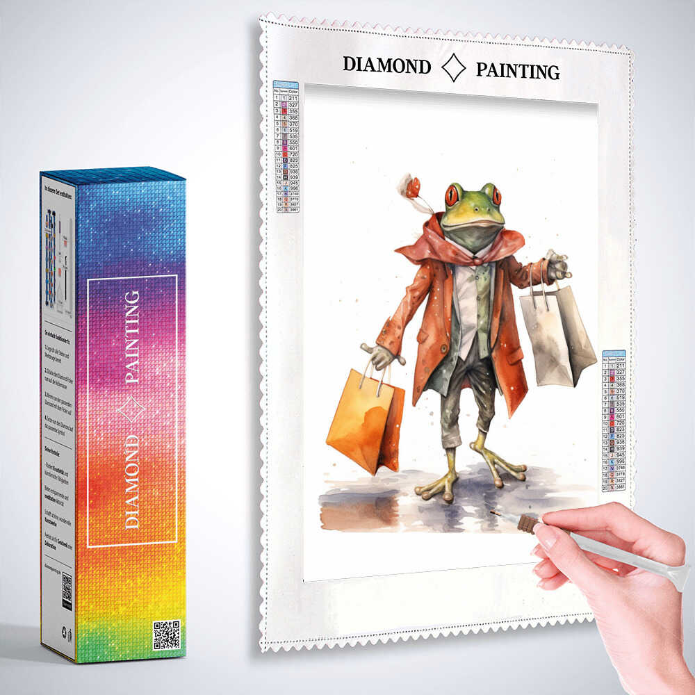 Diamond Painting - Einkaufsbummel im Froschteich