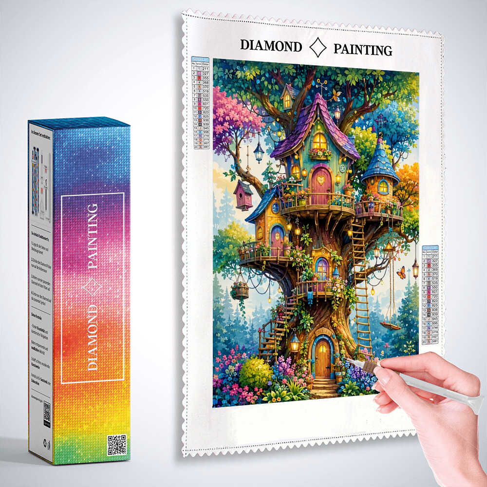 Diamond Painting - Zauberhaus im Märchenbaum