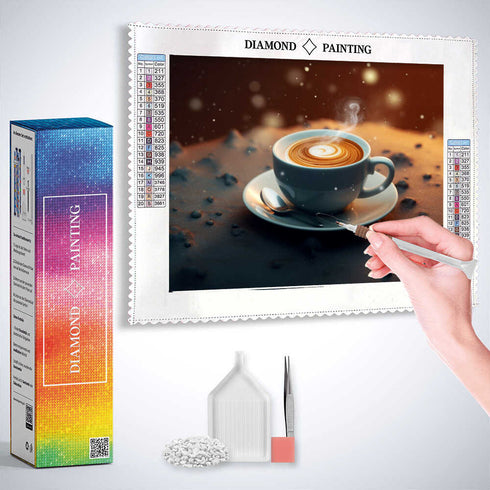 Diamond Painting - Kaffeemeditation im Kosmos