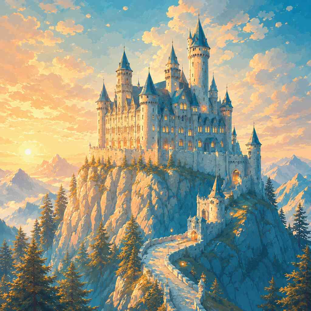 Diamond Painting - Märchenschloss im Morgenlicht