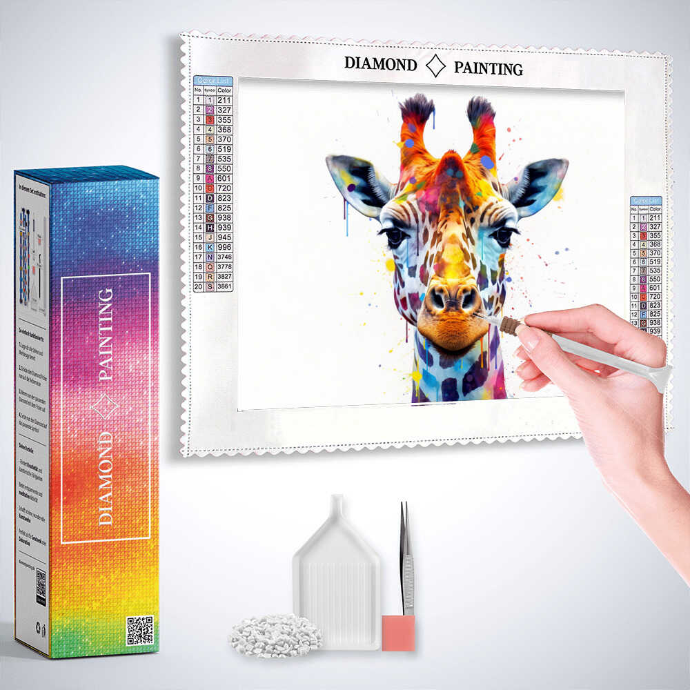 Diamond Painting - Farbexplosion im Tierreich, Giraffe