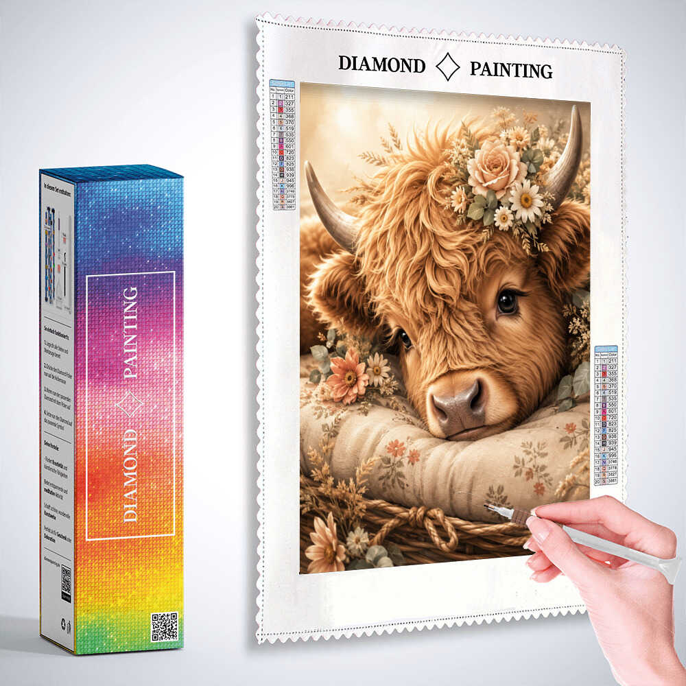 Diamond Painting - Sanfte Träume, Harmonie im Blumenkorb