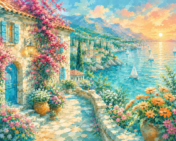 Diamond Painting - Sonnenzauber an der Mittelmeerküste