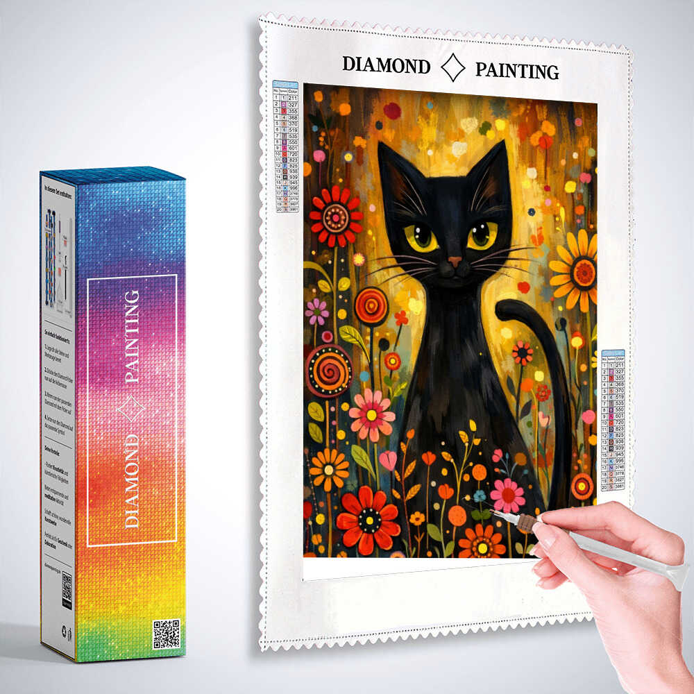 Diamond Painting - Magische Begegnung im Blütenmeer