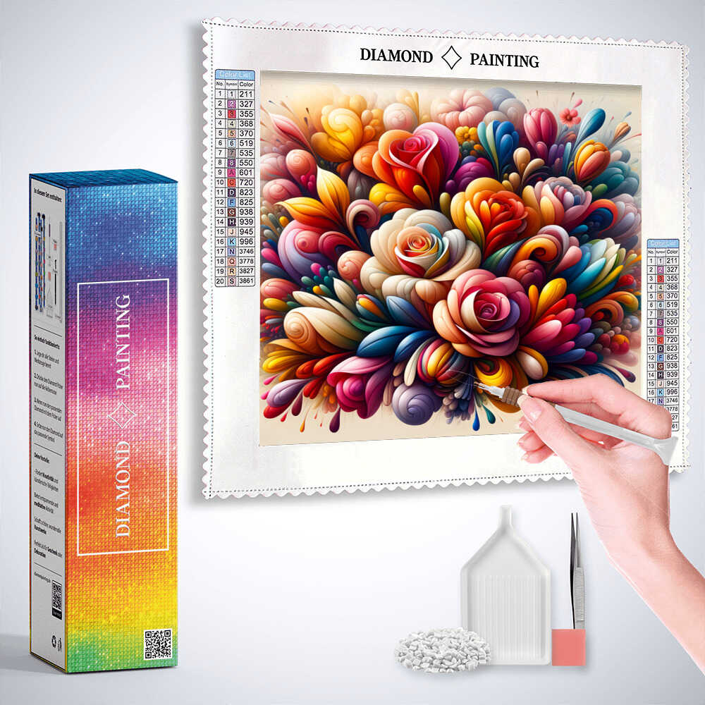 Diamond Painting - Farbenrausch der Gefühle, Blumenwelt