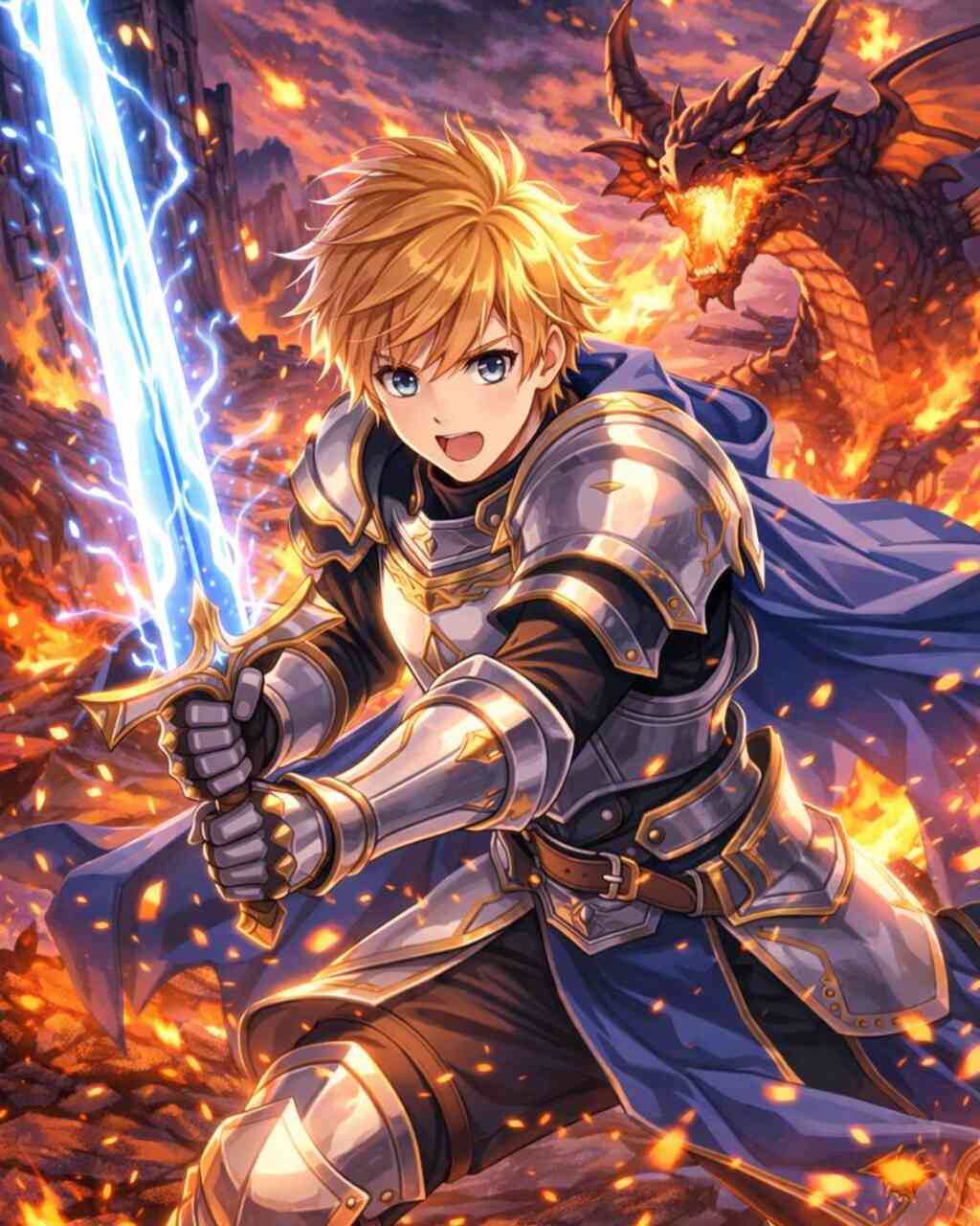 Diamond Painting - Der Flammenschwur, Heroische Entschlossenheit