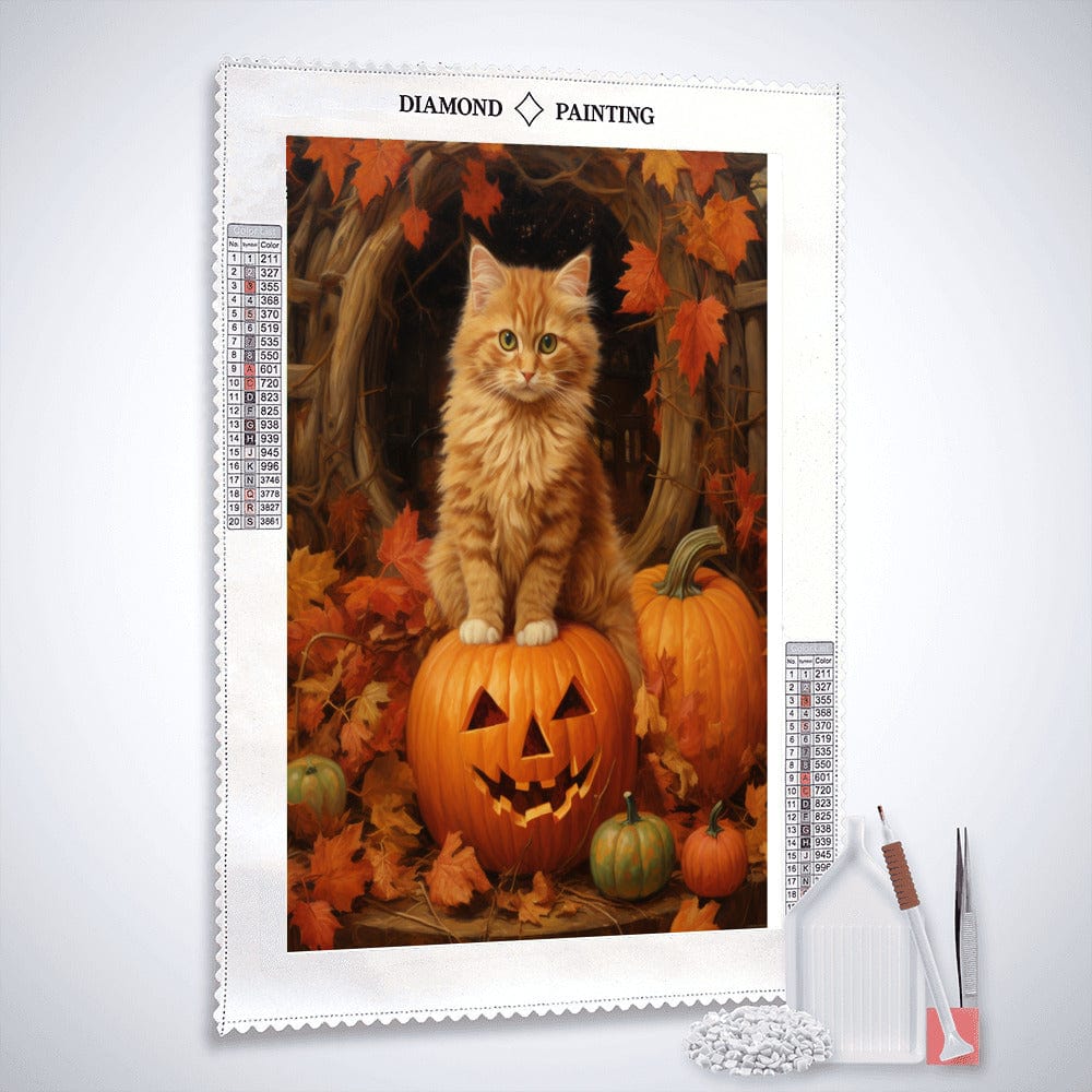Diamond Painting - Katze in Kürbis, Halloween