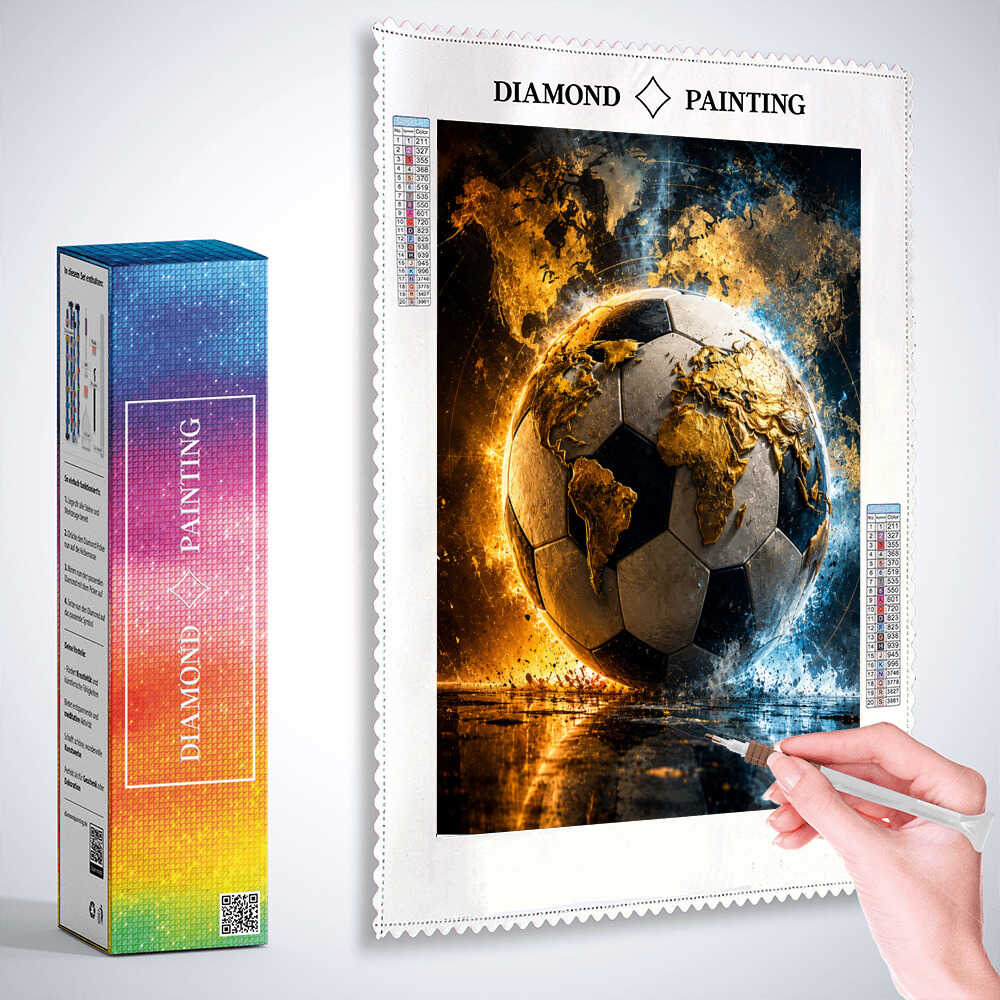 Diamond Painting - Goldene Welt des Fußballs