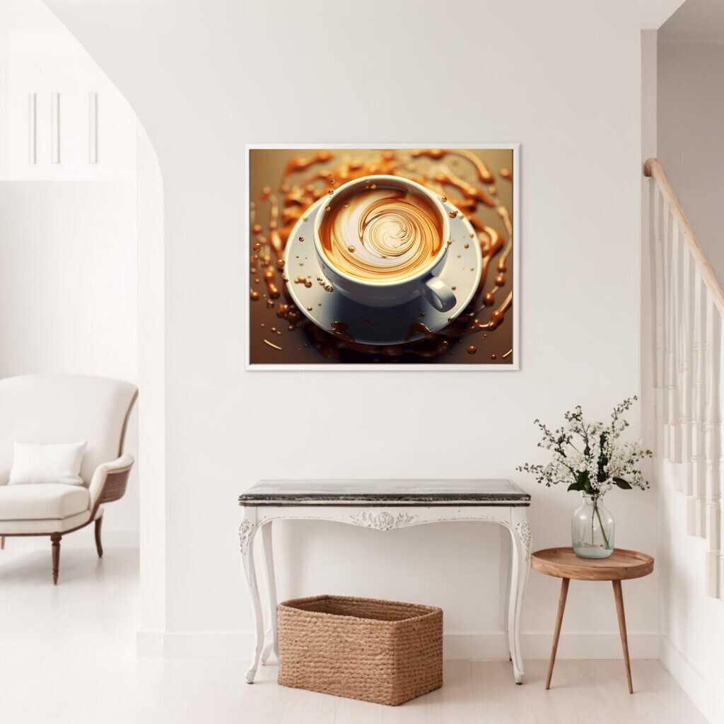 Diamond Painting - Kaffee Wirbel der Leidenschaft