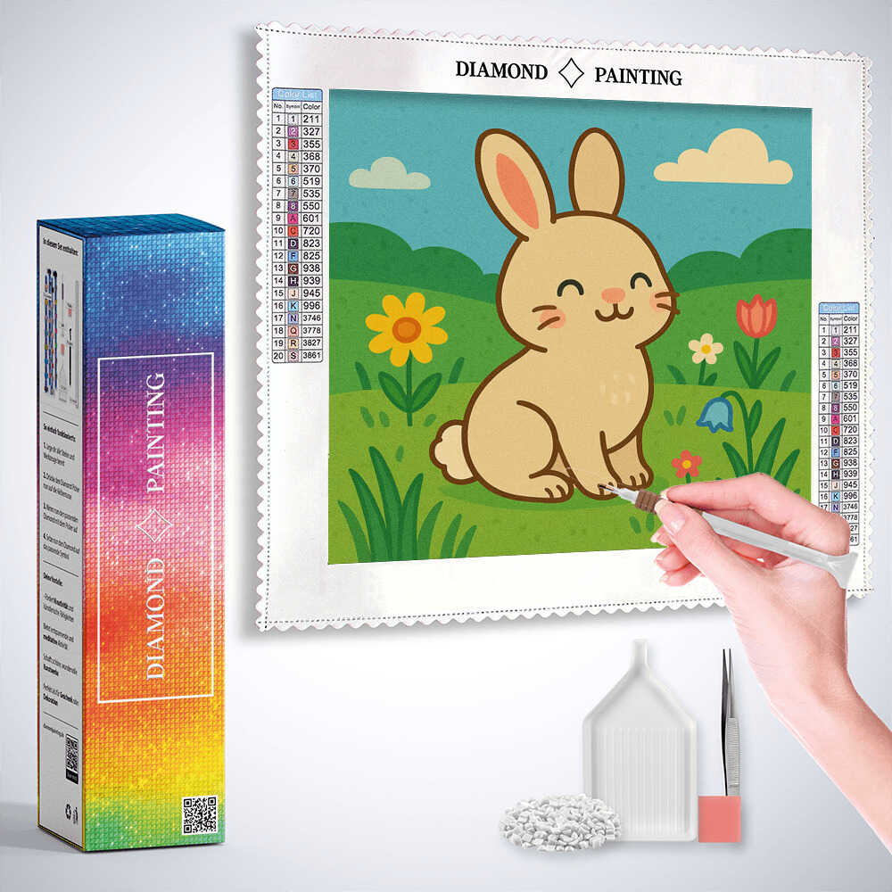 Diamond Painting - Frühlingsfreude im Hasenland