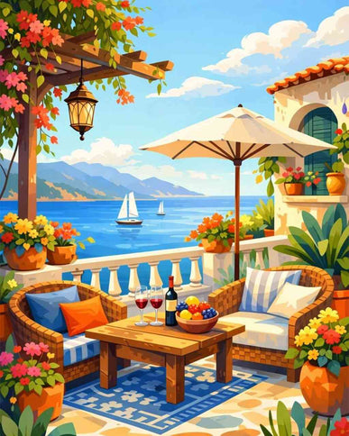 Diamond Painting - Mediterrane Sommerträume, Abstrakt