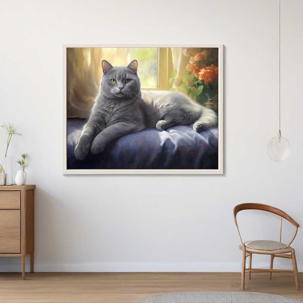 Diamond Painting - Sonnige Stille, Elegante Katze