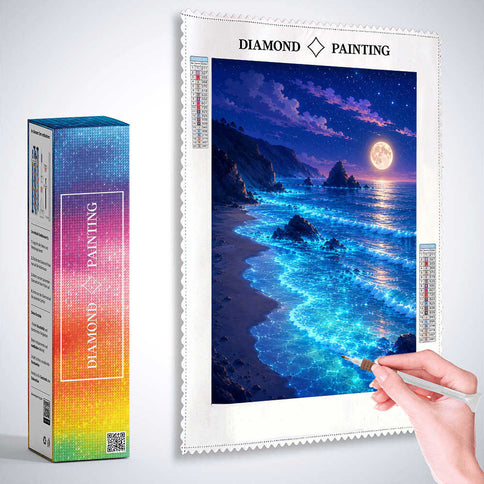 Diamond Painting - Magische Mondnacht am Ozean