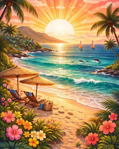 Diamond Painting - Sonnenzauber am Paradiesstrand