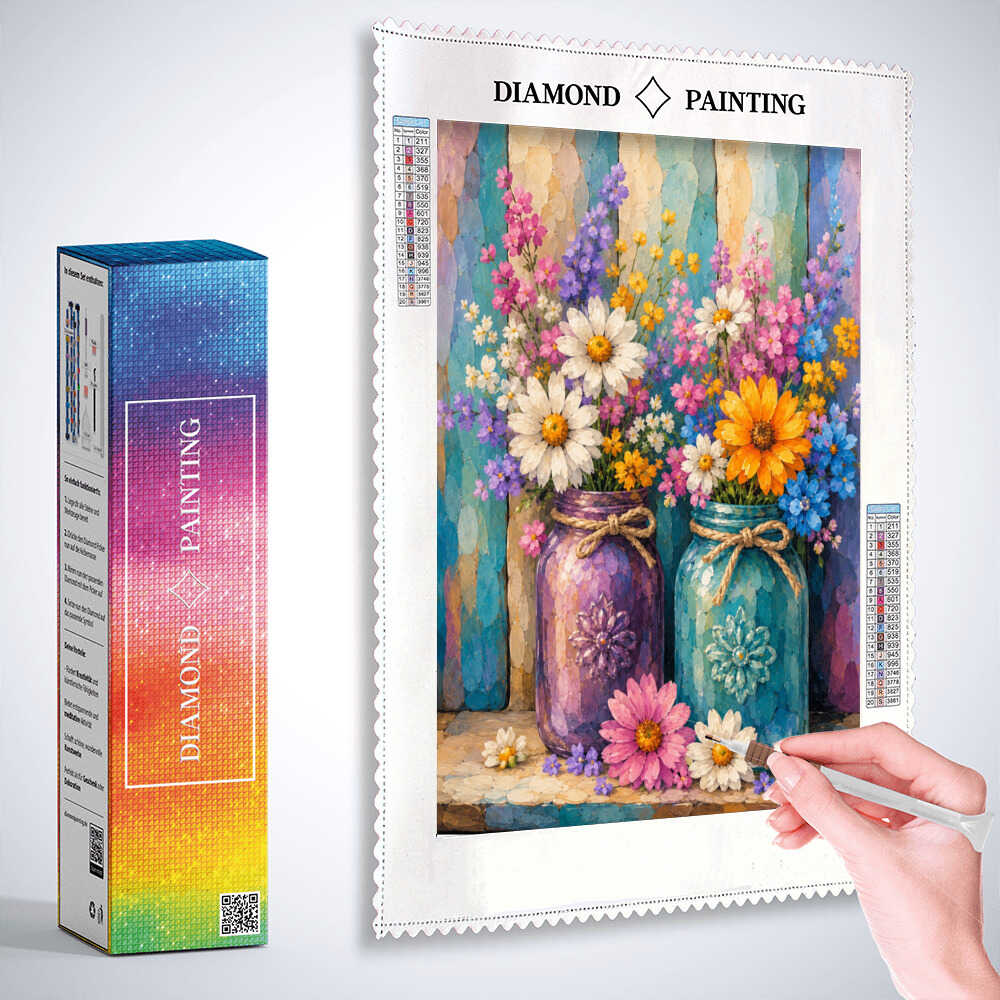 Diamond Painting - Farbenfroher Blumengruß