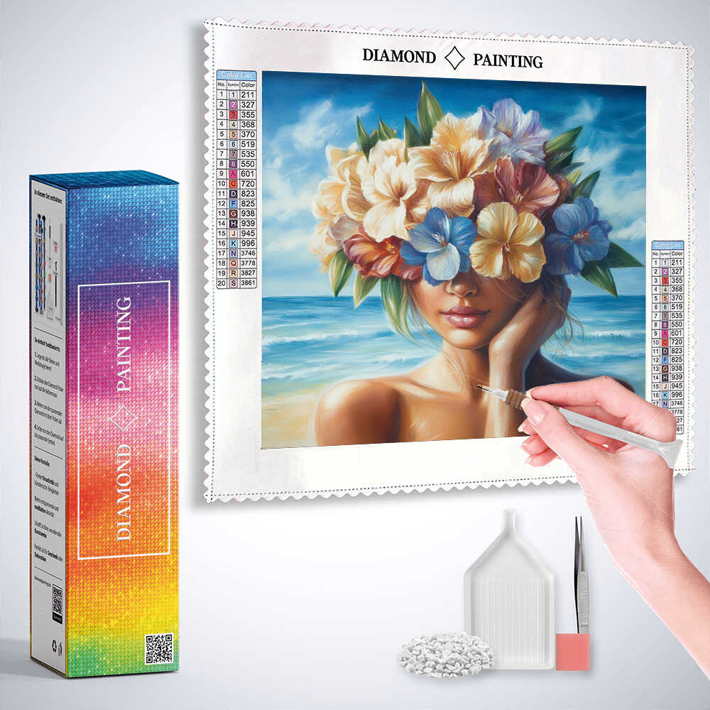 Diamond Painting - Blütenträume am Meer