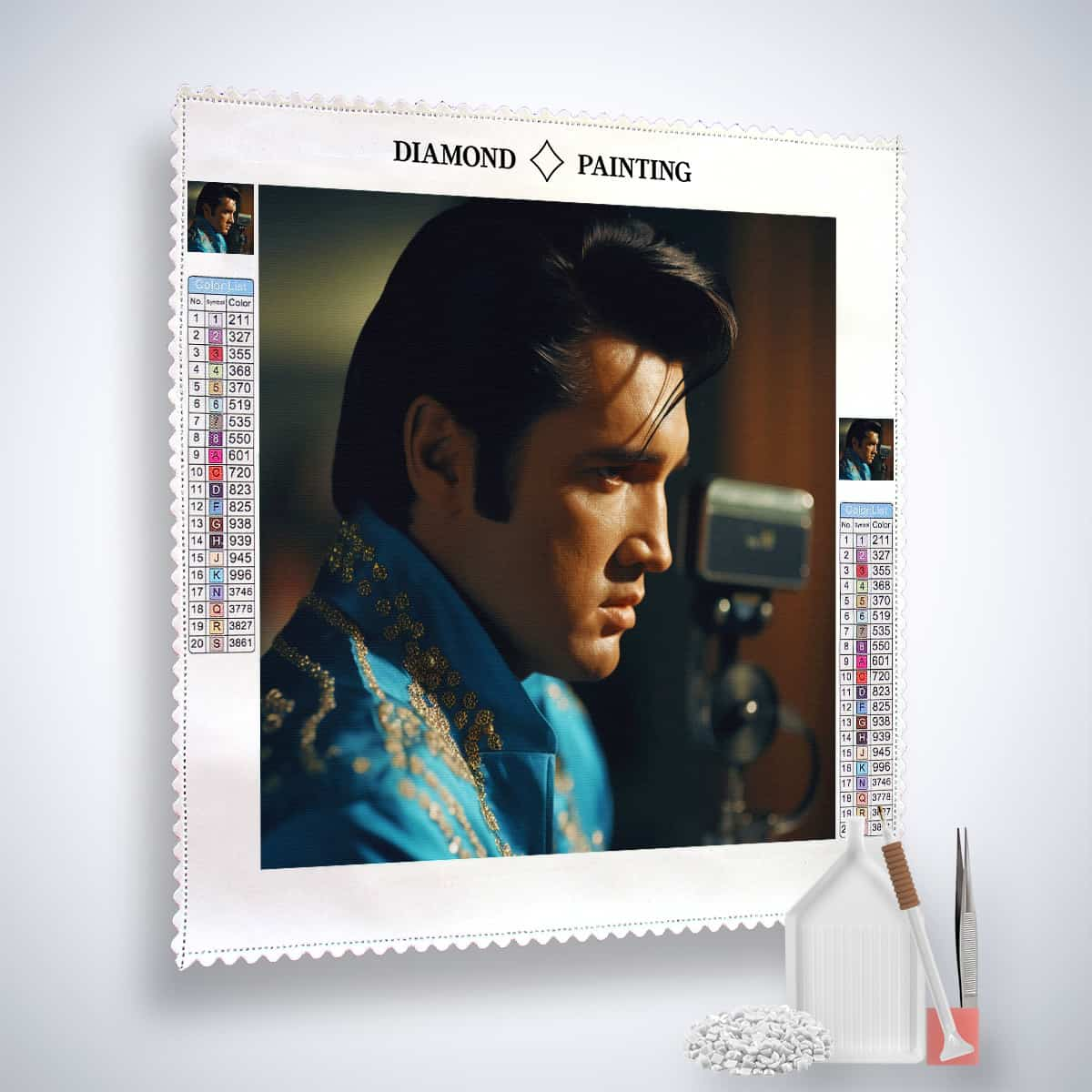 Diamond Painting - Elvis, das Profil einer Legende - gedruckt in Ultra-HD - Elvis, Menschen, Neu eingetroffen, Quadratisch