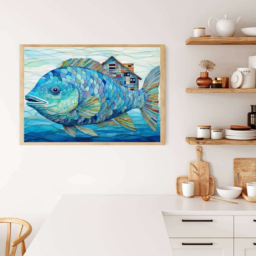 Der dicke blaue Fisch mit dem Haus