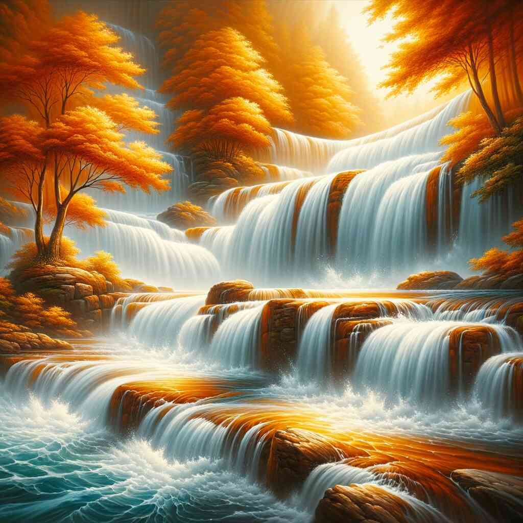 Diamond Painting - Herbstwald Wasserfall